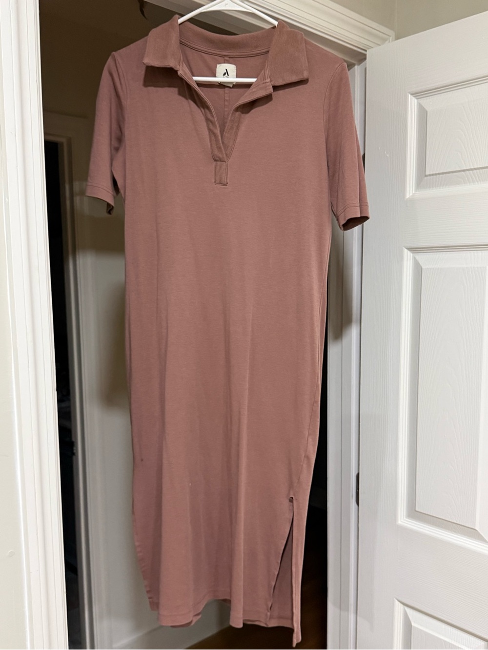 Amazon Essentials Polo Midi Dress — Dusty Rose | S | EUC